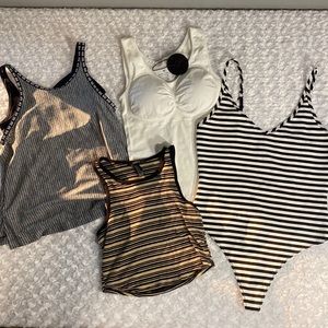 4 OF THEM Nike tank body suit shape wear tank cropped tank- all size M